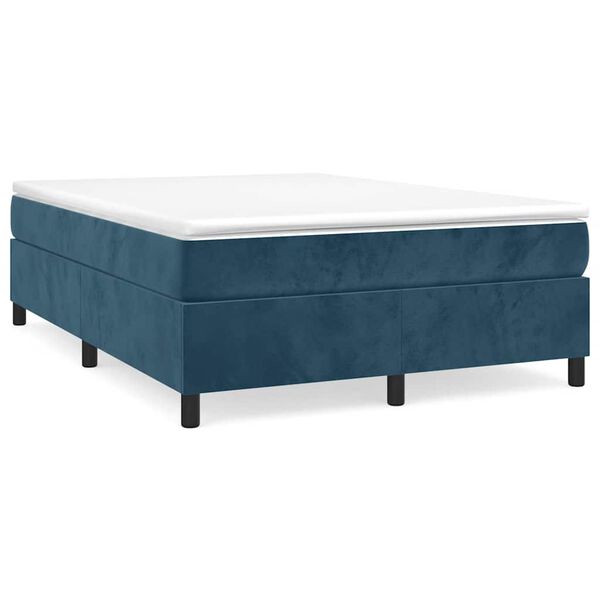 vidaXL Boxspring bed 140x190 cm fluweel donkerblauw