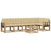 vidaXL Buiten bankenset 7 st Wit en Beige