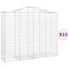 vidaXL Schanskorven 15 st gewelfd 200x50x160/180 cm ijzer