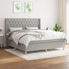 vidaXL Boxspring met matras stof lichtgrijs 160x200 cm