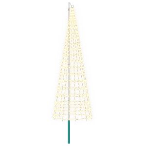 vidaXL Kerstboomverlichting met grondpen en vlaggenmast 300 cm