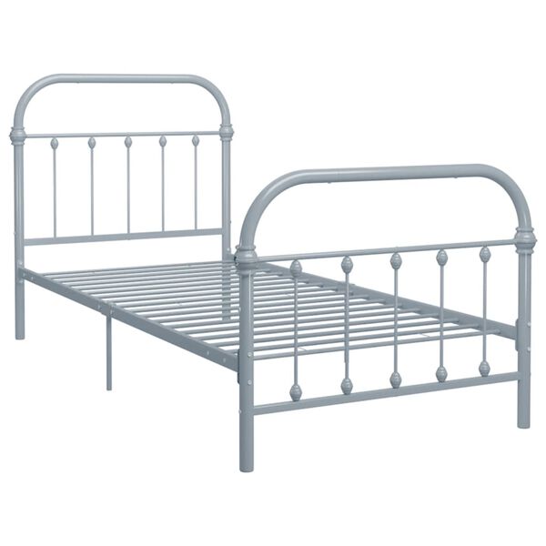 vidaXL Bedframe metaal grijs 100x200 cm