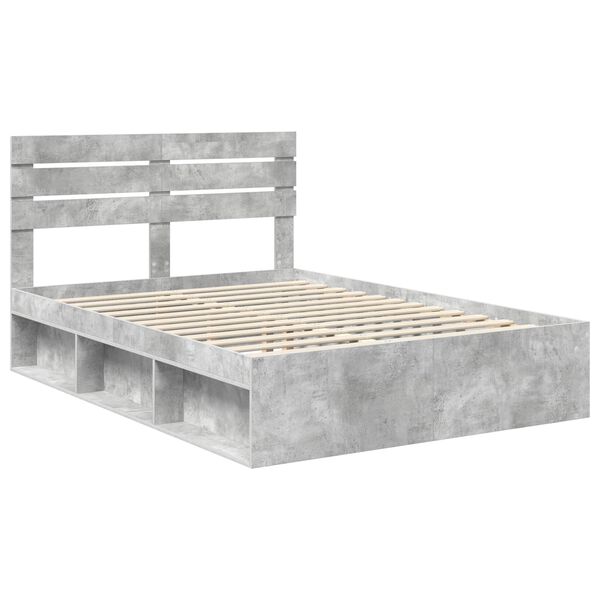 vidaXL Bedframe Concerte Grijs 150 x 200 cm Massief grenenhout