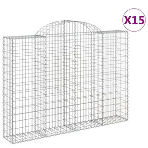 vidaXL Schanskorven 15 st gewelfd 200x30x140/160 cm ijzer