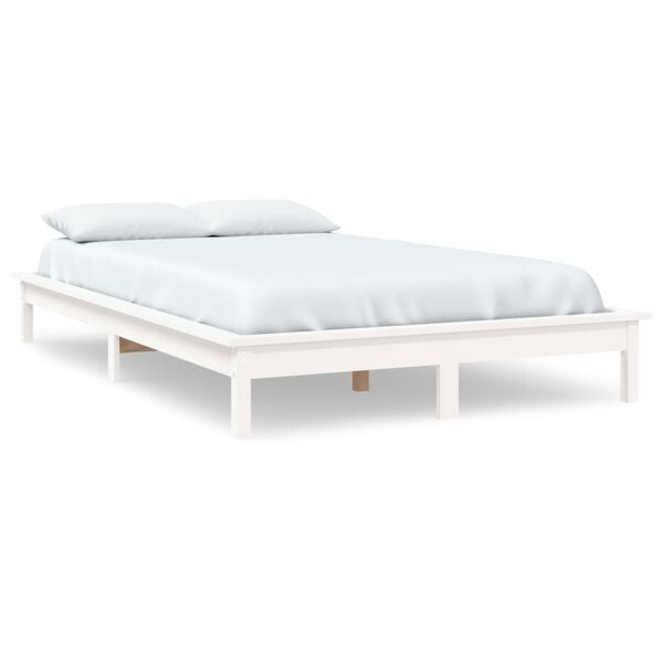 vidaXL Bedframe massief grenenhout wit 180x200 cm