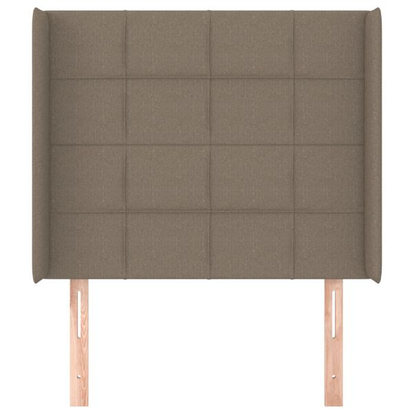 vidaXL Hoofdbord met randen 103x16x118/128 cm stof taupe