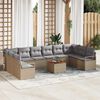 vidaXL Tuinbankenset 11 pcs Beige en Licht Grijs poly rattan