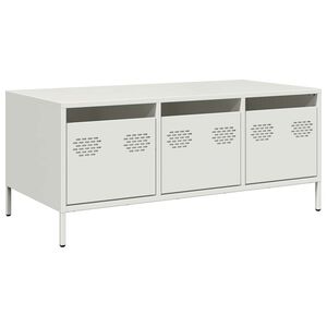 vidaXL Salontafel 101,5x50x43,5 cm koudgewalst staal wit