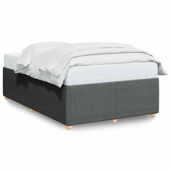 vidaXL Bedframe zonder matras 120x190 cm stof donkergrijs
