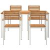 vidaXL Tuindining Set 5 pcs Bruin Massief teakhout