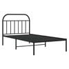 vidaXL Bedframe met hoofdbord metaal zwart 100x200 cm
