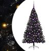 vidaXL Kunstmatig Voorverlicht Kerstboom Zwart 180 cm PVC