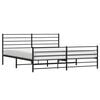 vidaXL Bedframe met hoofd- en voeteneinde metaal zwart 200x200 cm
