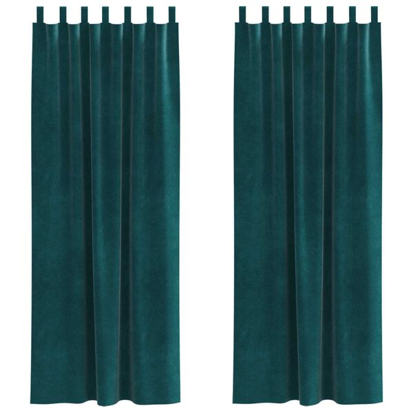 vidaXL Verduisterende gordijnen 2 pcs Donkergroen 140 x 225 cm Fluweel