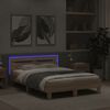 vidaXL Bedframe met hoofdeinde en LED sonoma eikenkleurig 120x190 cm