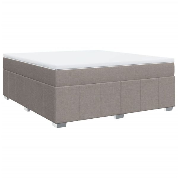 vidaXL Boxspring met matras stof taupe 180x200 cm
