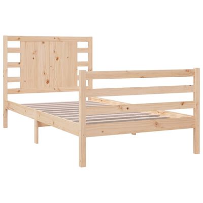 vidaXL Bedframe massief grenenhout zwart 75x190 cm