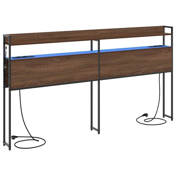 vidaXL Opslag hoofdbord met plank bruin eikenkleur 180 cm Bewerkt hout