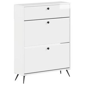 vidaXL Schoenenkast BREDA 78 x 24 x 103 cm Bewerkt hout Hoogglans Wit