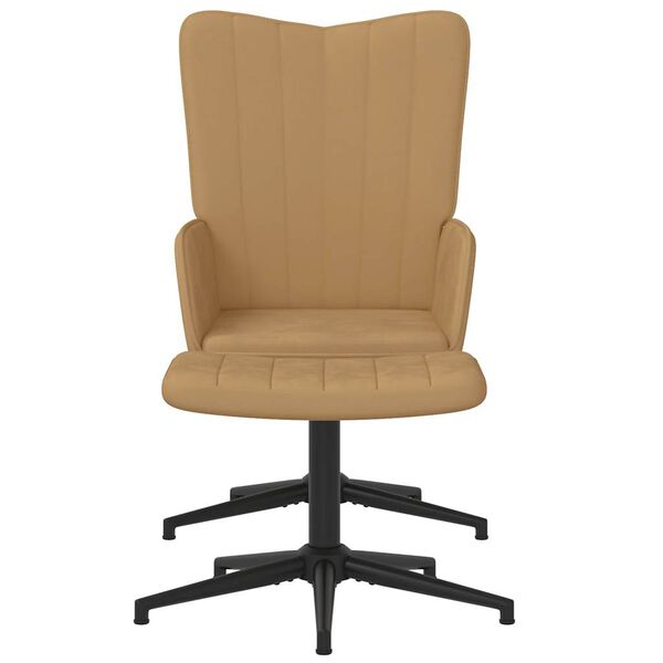 vidaXL Relaxstoel met voetenbank fluweel bruin