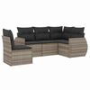 vidaXL 5-delige Loungeset met kussens poly rattan lichtgrijs