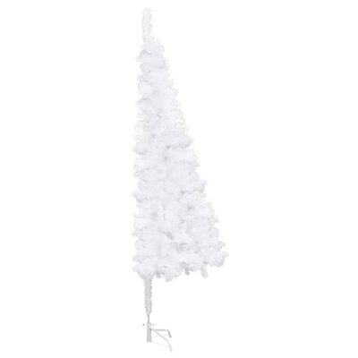 vidaXL Kunstkerstboom met LED's en kerstballen hoek 210 cm PVC wit
