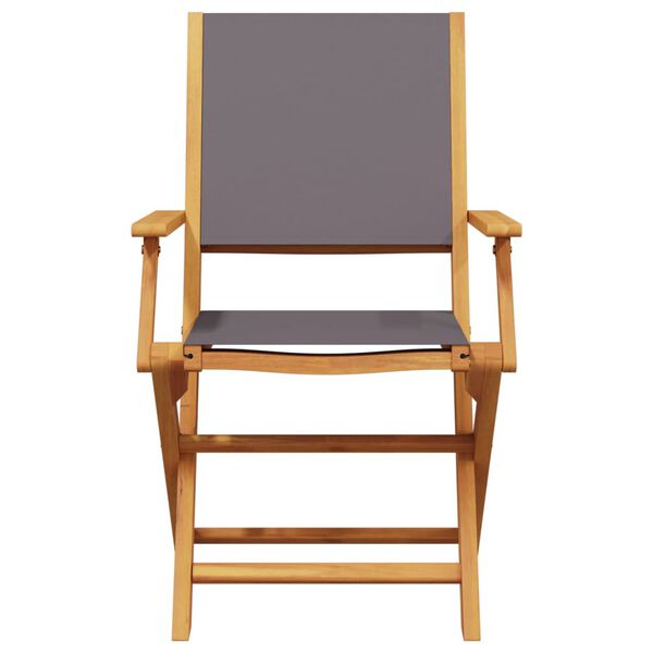 vidaXL Tuinstoelen 6 st inklapbaar massief hout en stof antracietkleur