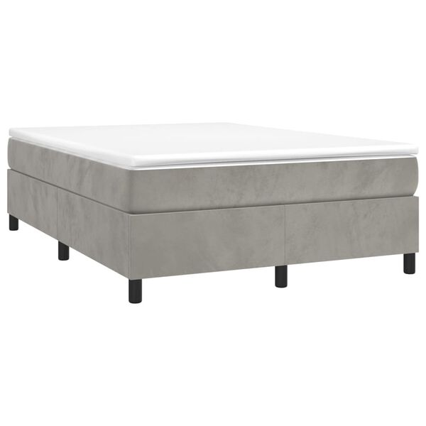 vidaXL Boxspring bed 140x190 cm fluweel lichtgrijs