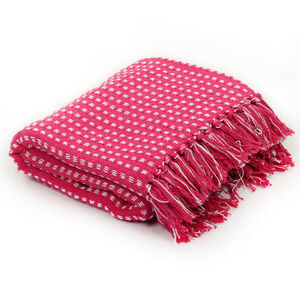 vidaXL Plaid vierkantjes 160x210 cm katoen roze