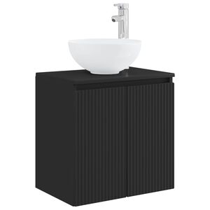 vidaXL Wandgemonteerde wastafelmeubel Zwart 49,5 x 41 x 64,5 cm