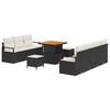 vidaXL Tuinbankenset 10 st Zwart poly rattan