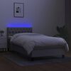 vidaXL Boxspring met matras en LED stof lichtgrijs 100x200 cm