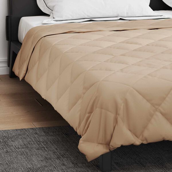 vidaXL Zomer Dekbed Taupe 220 x 200 cm Microfiber