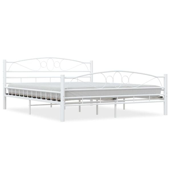 vidaXL Bedframe metaal wit 160x200 cm