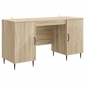 vidaXL Bureau Sonoma Eiken 142,5 x 50 x 75 cm Bewerkt hout
