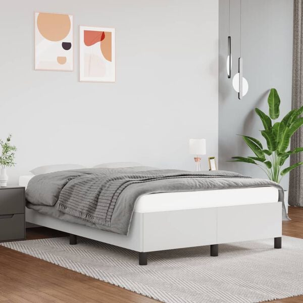 vidaXL Bedframe zonder matras 120x190 cm kunstleer wit