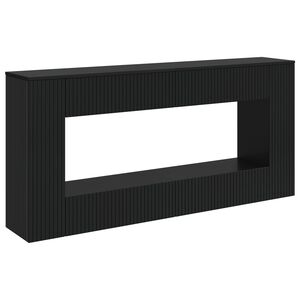 vidaXL Wandtafel Gestreept Zwart 155 x 29 x 74 cm Geconstrueerd hout