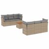 vidaXL 7-delige Loungeset met kussens poly rattan gemengd beige