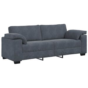 vidaXL 3-zitsbank 220x77x82 cm fluweel donkergrijs