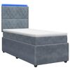 vidaXL LED Boxspring Bed met Matras Donkergrijs 90 x 190 cm Fluweel