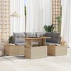 vidaXL Tuin Sofa Set met opslag 5 pcs Beige Poly riet