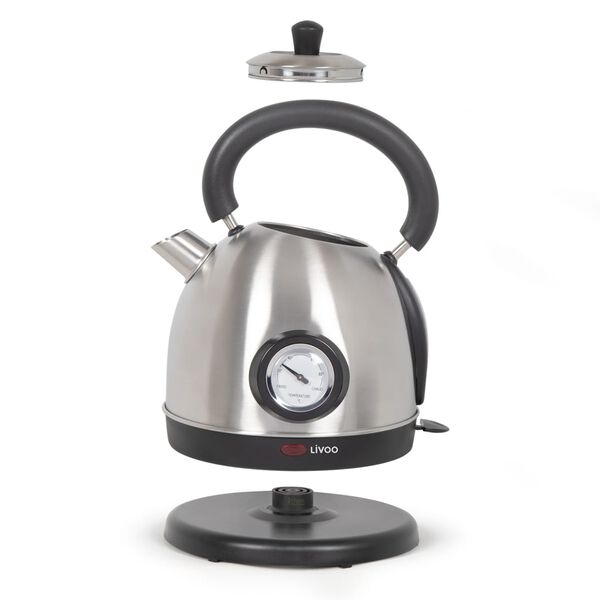 Livoo Fluitketel met temperatuurregeling 1,8 L 1800 W zilverkleurig