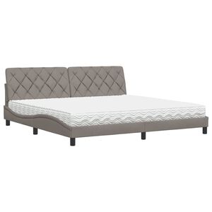 vidaXL Bed met matras stof taupe 200x200 cm