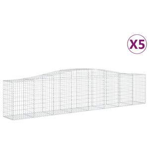 vidaXL Schanskorven 5 st gewelfd 400x50x80/100 cm gegalvaniseerd ijzer