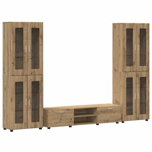 vidaXL Tv-meubelset FLORIN 3 pcs Artisan Eiken Bewerkt hout