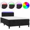 vidaXL Boxspring met matras en LED fluweel zwart 120x190 cm