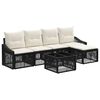vidaXL Tuinbankenset 6 st Zwart poly rattan