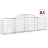vidaXL Schanskorven 8 st gewelfd 300x30x80/100 cm gegalvaniseerd ijzer