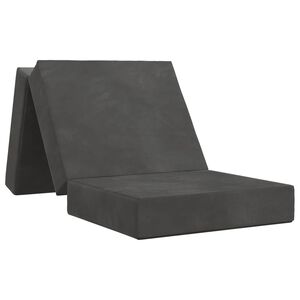 vidaXL Vouwbare Bankbed 75 x 63 x 45 cm Donkergrijs