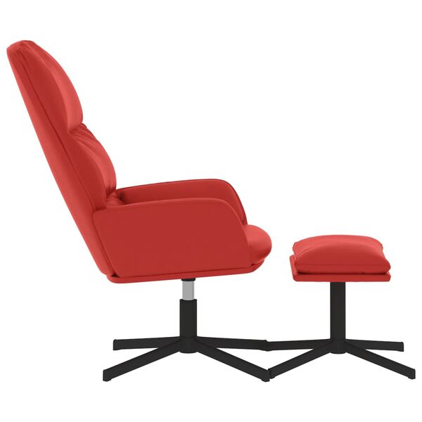 vidaXL Relaxstoel met voetenbank kunstleer wijnrood